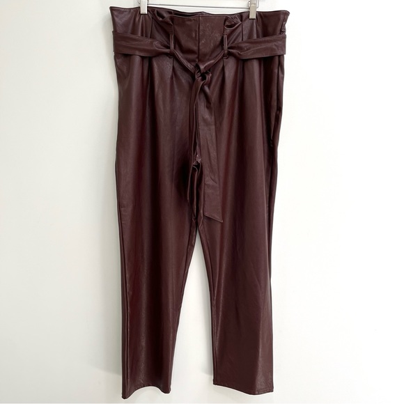 Commando Faux Leather Paper Bag Pants Oxblood Size XL - Picture 4 of 10